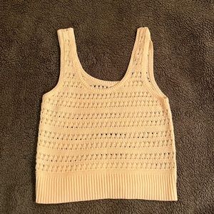 White knit sweater vest